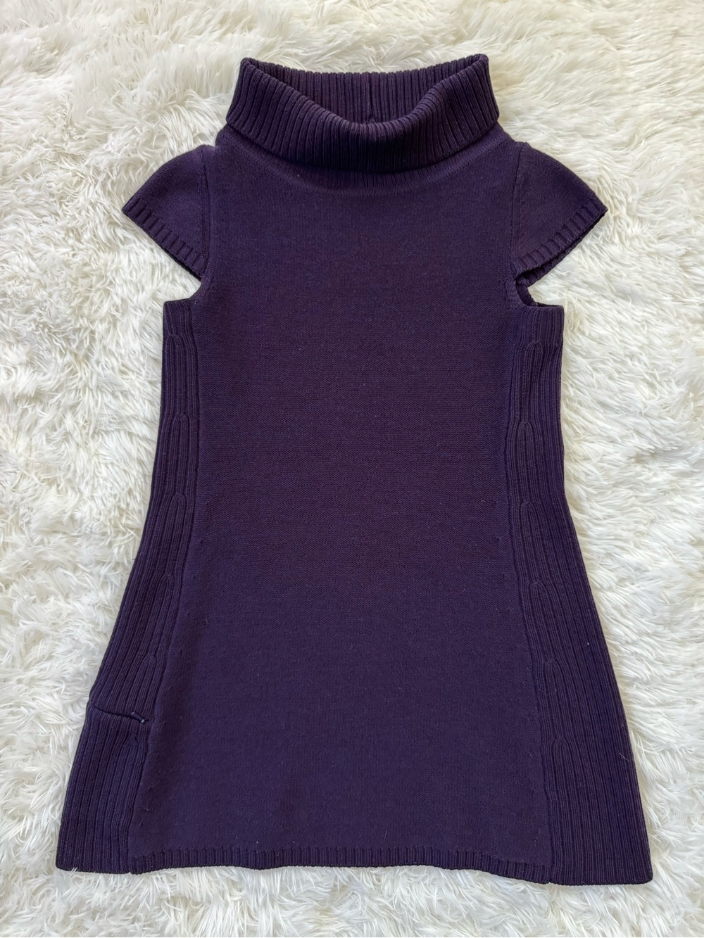 Ibex Kurta merino wool purple cowl neck sweater cap sleeve mcm mod extra small